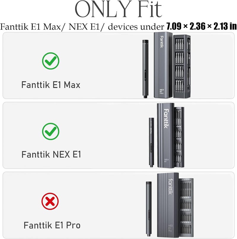 worfty Case for Fanttik E1 Max/NEX E1 Electric Screwdriver, Storage Case Compatible with Fanttik E1 Max/NEX E1/AMAZING FLOWER 3.7V Mini Precision Screwdriver, Box Only (Black-Grey) - Image 2